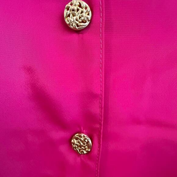 Notations Vintage 80s Hot Pink Button Up Blouse - Picture 2 of 5